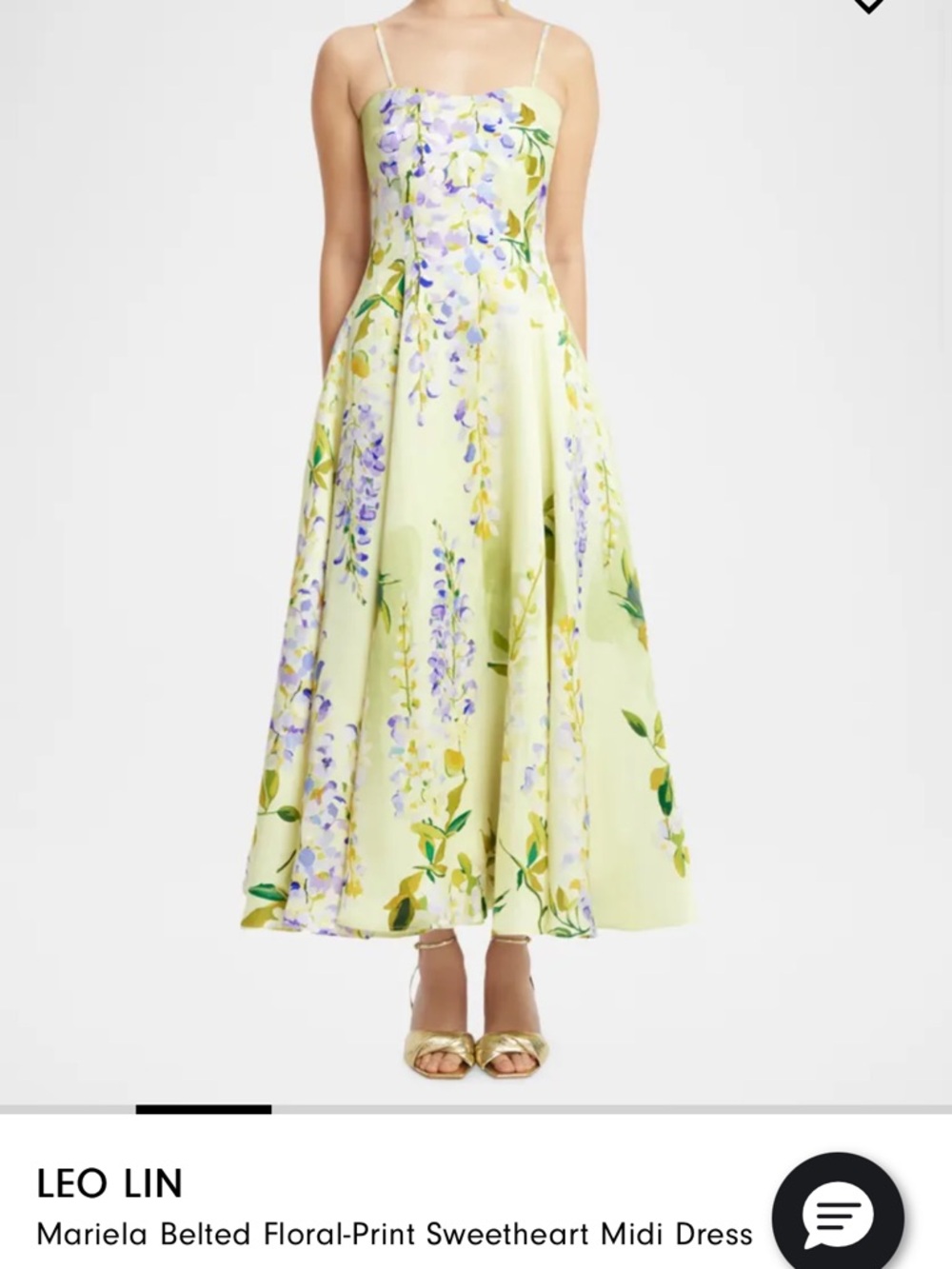 NWT Leo Lin Mariela Belted Floral-Print Midi Dress